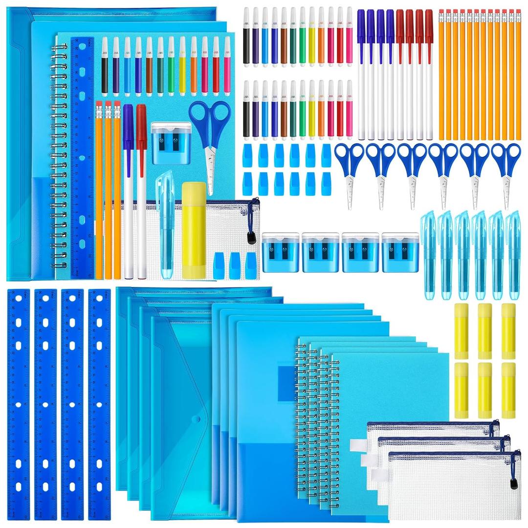 PerKoop 24 Sets School Supplies Kit for Kids Back to School Supplies Pack