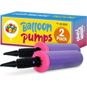 Balloon Pump Hand Held, Inflator Air Pump for Balloons - 2Way Dual Action, 2Pack: Friends can Help - Easy to Use - Sturdy Ballon Inflator Pump
