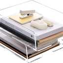 Enlarged Letter Paper Tray - Clear Acrylic Desk Organizers for Document Organization and File Storage - Stackable Office Accessories - 2 Pack (Large Tray V)