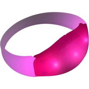 FlashingBlinkyLights Pink Sound Activated LED Light Up Bracelet (Set of 12)