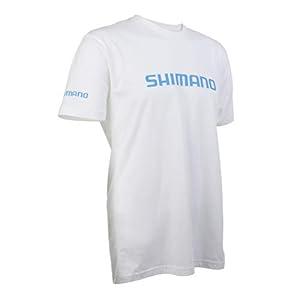 SHIMANO Short Sleeve Cotton Tee Fishing Gear, White, X-Large