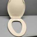 HIGHCRAFT Premium Elongated Toilet Seat with Slow-Close Design, Adjustable Hinges & Quick Removal Mechanism - Molded Plastic Toilet Seat - Fits Standard Elongated Toilets - Oval Seat in Bone/Beige