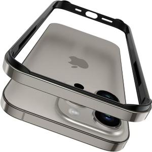 New Aluminum Frame Metal Bumper Frame Slim Hard Case Cover for iPhone16Pro, Metal Frame with Soft Inner Bumper, Raised Edge Protection (Gray Titanium, for iPhone16 Pro)