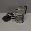 Amazon Basics Electric Kettle with Glass Carafe for Tea and Coffee, BPA-Free, Fast Boiling, Auto Shut-Off, 1.1 Quarts, 1500W, Glass and Steel