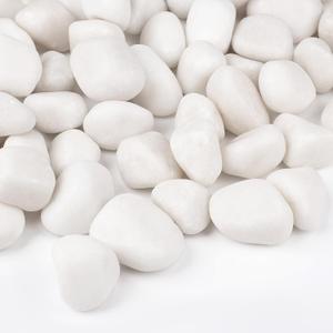 30 lbs White Rocks for Landscaping, 1-2 inch Decorative Rocks for Plants Indoor, Large Polished River Rocks for Garden, Outdoor Landscaping, Walkways, Yard, Plants Pots, Vases, Crafts