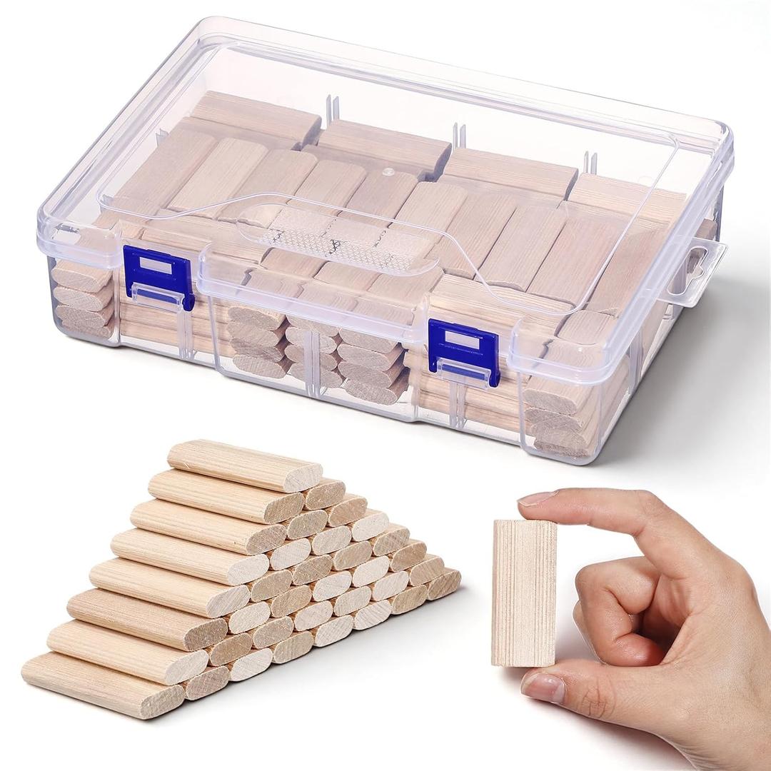 Barydat Domino Tenon Beech Wood Beechwood Loose Tenons Compatible with Domino Insertion Dowel Block for Joinery Systems, Woodworking Furniture Splicing (100 Pcs,8mm X 22mm X 50mm)