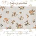 StangH Cordless Linen Floral Roman Shades, Magnetic Easy Handle Window Blind with Privacy Vintage Cottage Oak Yellow Rose Printed Blind for Home Office Nursery, W 32 x L 64, 1 Panel