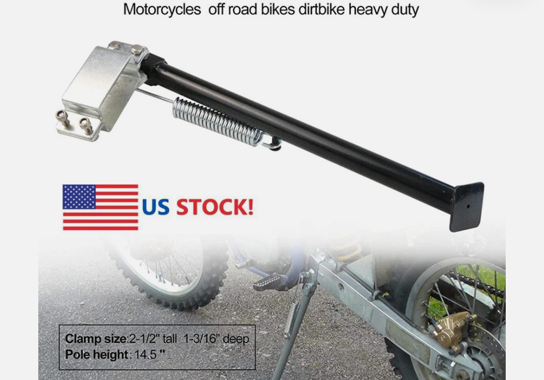14" Clamp Frame On Side Kick Stand Kit For Dirt Bike KX125/250/500 CR125/250/500