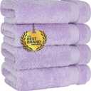 Cotton Paradise Hand Towels for Bathroom, 100% Cotton Turkish 4 Piece Hand Towel Set, Soft Absorbent Face Towels, Lilac Hand Towels