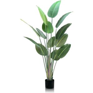 Large Artificial Plant, 6ft Tall Faux Tree with 13 Leaves, Tropical Bird of Paradise Tree Indoor for Home Decor, Bedroom, Living Room, Office, Porch, Patio, Garden Outdoor Housewarming Gift