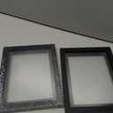 6x8 Floating Picture Frames Set of 2, Double Glass Floating Frame for 4x6, 5x7 Pictures or Full Display 6x8 Photos Tabletop or Wall Hanging (Black)