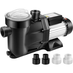 2.5 HP Pool Pump 8880 GPH Self Priming in/Above Ground Swimming Pool Pump 110V Single Speed Pumps with Strainer Basket 4Pcs Connectors