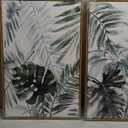 Large Framed Canvas Wall Art - Natural Float Framed Tropic Leaf Pictures Wall Art Prints for Living Room Decor Green Plants Artwork for Bedroom Kitchen Home Office Decoration 72" X 36" Set of 3 (Sage)