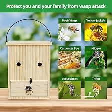 Carpenter Bee Traps for Outside 2PACK– Durable, WeatherResistant, EcoFriendly Wooden Wasp Trap for Outdoor Use