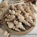 Yunlly 18 Pcs Neutral Christmas Ornaments Textured Christmas Tree Decor with Hanging Loop Modern Brown Hanging Ornaments Finial Shatterproof Decor for Xmas Vintage Rustic Farmhouse (Retro White)