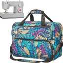 HOMEST Sewing Machine Carrying Case, Universal Tote Bag with Shoulder Strap Compatible with Most Standard Singer, Brother, Janome, Floral (Patent Design) (Style 1)