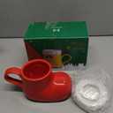 2 Sets Christmas Coffee Mugs with Lids Ceramic Boot Shaped Gift Mug 15oz Merry Christmas Ceramic Gifts for Hot Chocolate Drinking Holiday Seasonal Xmas Party Decoration