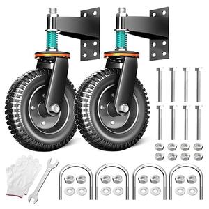 8 Inch Heavy Duty Gate Wheel, 750 lb Capacity, Fits Metal Tube Gates and Wooden Gates, 360° Swivel Spring-Loaded Caster. Gate Wheel for Smooth Operation. (8-INCH 2PACK)