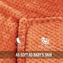 Exclusivo Mezcla Fleece Bed Blanket Queen Size, Super Soft and Warm Blankets for Couch, Sofa and Bed Waffle Textured, Cozy, Fuzzy and Lightweight (Burnt Orange, 90x90 Inches)