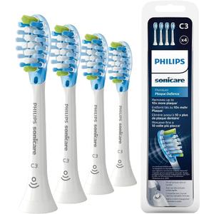 Philips Sonicare Original C3 Premium Plaque Defence Standard Sonic Toothbrush Heads - 4 Pack in White (Model HX9044/17)