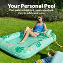 SLOOSH Inflatable Tanning Pool Lounger Float, 70" x 46" Pool Floats Adult with Pillow, 4 in 1 Suntan Tub Raft Floatie,Sunbathing Bed Lounge for Water Blow Up Ball Pit Party Gifts, L-Aqua Blue