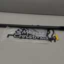 35.5" - 63" Christmas Garland Hanger for Front Door Adjustable Wreath Hanger No Nails or Screws Heavy Duty Black Metal Hook with Christmas Sign for Different Door Holding Wreath Xmas Decor