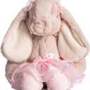 DILLY DUDU Ballerina/Ballet Bunny Plush Toy Stuffed Animal Rabbit Doll 10-inch(Pink)