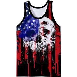 RAISEVERN Mens Tank Tops Summer Sleeveless Tee Cool Workout T-Shirts Beach Novelty Undershirts (XL)