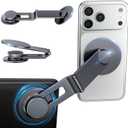 Tesla Model 3/Y Phone Mount for Magsafe, Foldable & Extendable Hidden Tesla Phone Holder with Strong Magnet for iPhone 17 Max, Magnetic Car Metal Mount for Tesla 3/Y/S/X/Cybertruck Screen