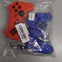 OKHAHA Controller 2 Pack for PS3 Wireless Controller for Sony Playstation 3, Double Shock 3, Bluetooth, Rechargeable, Motion Sensor, Remote for PS3 (With Stripes(Blue + Red))