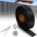 Cinnvoice Chain Link Fence Privacy Tape 164 ft x 6 in PVC Fence Slats Privacy Screen with 150 Snap Fasteners & Puncher Tool Backyard, Garden, Pool & Patio Solution