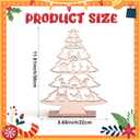 3 x Thyle Standing Christmas Nativity Scene Set Table Ornament Wooden Christmas Tree Sign Statue Jesus Nativity Set Farmhouse Xmas Tabletop Decoration for Xmas Indoor Decoration