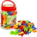 Coogam Magnetic Letters Numbers Alphabet Fridge Magnets Colorful Plastic ABC 123 Educational Toy Set Preschool Learning Spelling Counting Uppercase Lowercase Math for 3 4 5 Years Kid(78 Pcs)