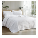 Bedsure Quilts Queen Size - Lightweight Bedspreads Queen Size with Basket Weave Pattern, Soft Quilt Bedding Set, White Comforter Set Coverlet for All Seasons with 2 Pillow Shams (90" x 96")