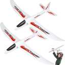 TOYANDONA 2pcs Foam Airplane Glider with Stickers 38.9 in White Kids, 38.97 x 23.62 x 6.10 inches