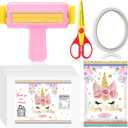 Gilprop Paper Crimper, Pinking Shears, 30 Sheets Cute Glossy Thin Inkjet Paper, Double Sided Tape for Crafts Birthday Party Supplies for Chip Bag Making