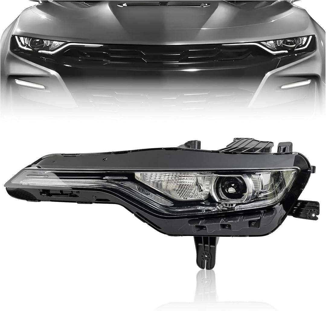 Head Light Assembly for Chevy Camaro 2019-2023, LED Factory OEM Style W/LED DRL Projector Head Lamp Headlight Assembly for Chevy Chevrolet Camaro 2019-2023 84529724 GM2502489, Driver Side