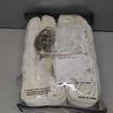 Pleated Linen White Curtains 96 Inches Long 2 Panels Set for Living Room Bedroom Neutral Farmhouse Cotton Linen Blend Back Tab Memory Shape Pinch Pleat Ceiling to Floor Window Curtain Snow White 8 Ft