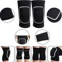 Obmwang 2 Pieces Volleyball Accessories Including Volleyball Knee Pads and Volleyball Arm Sleeves with Protection Pads and Thumb Hole for Women Girls Teens Volleyball Training