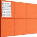 MaxGear Large Cork Board for Wall 36" x 24", Orange Bulletin Board, 6 Pack Felt Wall Tiles with Pushpins, Cork Boards for Office Push Pin Board Tack Board Felt Board