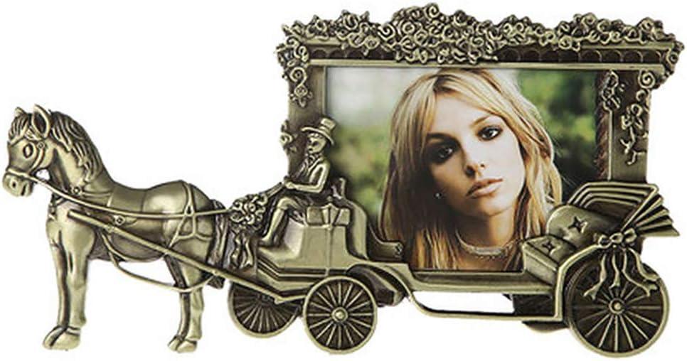 YONGYAN Retro Carriage 3.5x5 Inch Picture Frame Desktop Home Decoration Anniversary Photo Frame Display for Beloved (Copper)