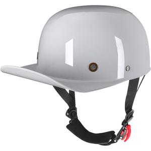 Baseball Style Cap Retro Motorcycle Helmet Unisex-Adult - DOT Approved (Gray)