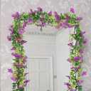 Fqueelvys 6PCS 7.55FT Bougainvillea Artificial Flowers Garland Faux Bougainvillea Silk Flowers Vines for Wedding Arch Wall Centerpieces Table Runner Decorations(Fuchsia)