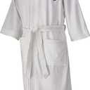 White House Embroidered Robe for Adults - Bathroom Accessories - White - Pure Cotton Loungewear with Presidential Symbol Embroidery - Machine Washable