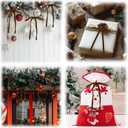 24 Pcs Browm Velvet Christmas Tree Bows Vintage Velvet Ribbon Bows for Christmas Door Garland Vintage Wreath Decor(3/8'' Wide, 5 x 7 inch)