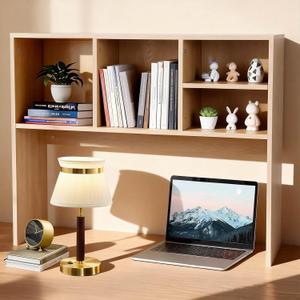 GCCSJ 2-Tier Bookshelf for DeskWood Desktop Bookshelf OrganizerMultifunctional Desktop Bookcase with 4 ShelvesPerfect for Organizing Books, Magazines, Office Supplies