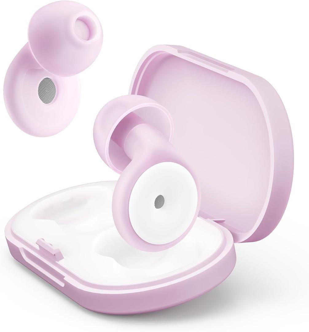 4 Sizes of Eartips Silicone Soft Reusable EarPlugs, for Sleep Concert Noise Sensitivity with Case