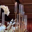 WGVI Hurricane Candle Holder Sleeve, Wide 4", Height 8", Clear Glass Cylinder Candleholder, Chimney Tube, Open Ended Candle Shade, 1 Piece