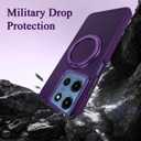 Strong Magnetic for Moto G 5G 2025 Case with Stand,Fit for MagSafe,360Rotatable Ring Designed,Translucent Matte Texture Protective Military Grade Shockproof,All Purple
