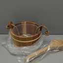 Northwood Sauna - Sauna and Ladle Set - Handmade from Canadian Red Cedar Wood - Natural Rope Handle - 1 Gallon (4 Liters) Water Capacity